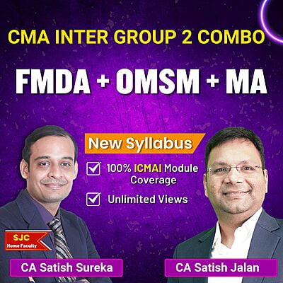 CMA Inter Group 2 Combo - FM DA + OM SM + MA by CA Satish Jalan & CA Satish Sureka